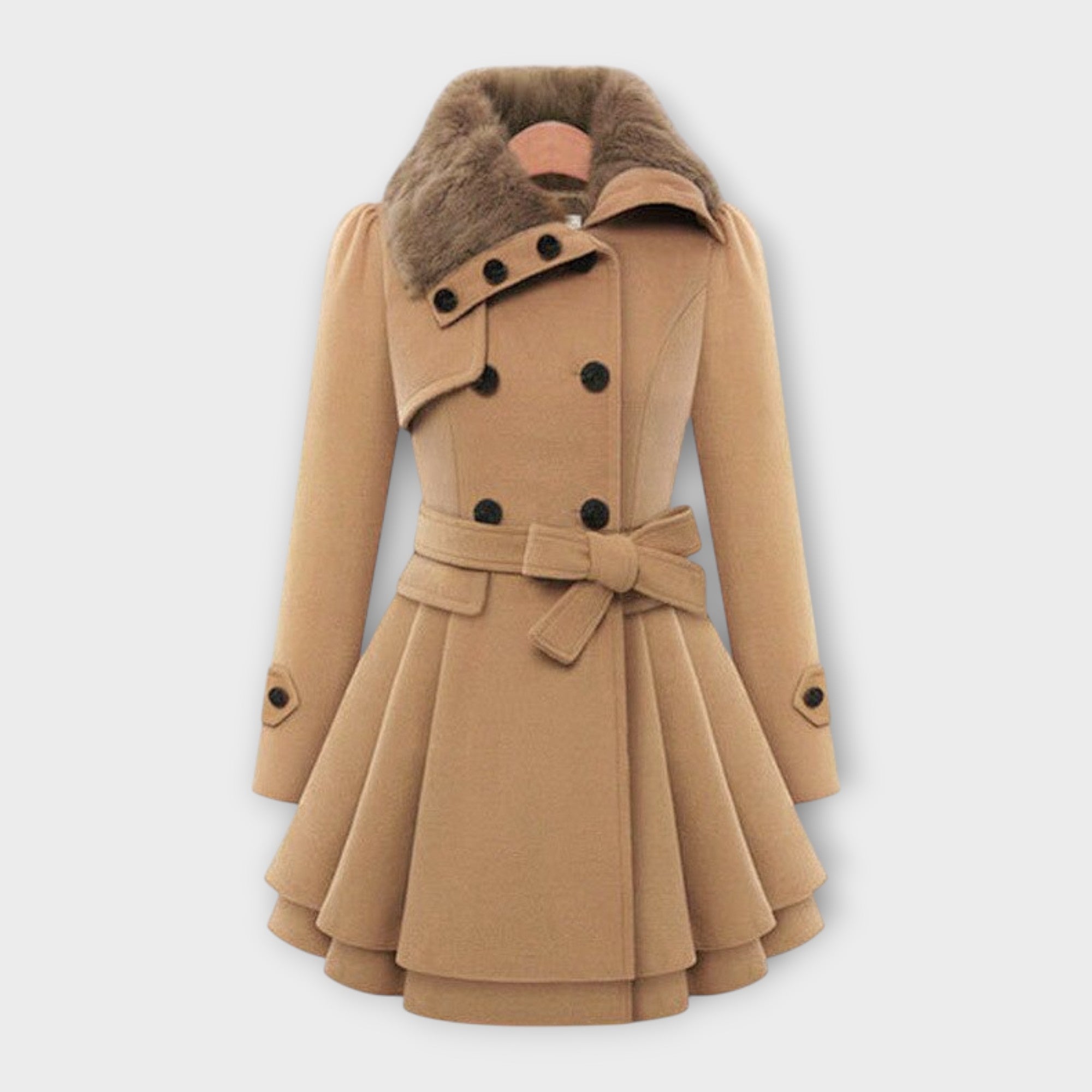 Emma — Elegant Coat with Faux Fur Collar