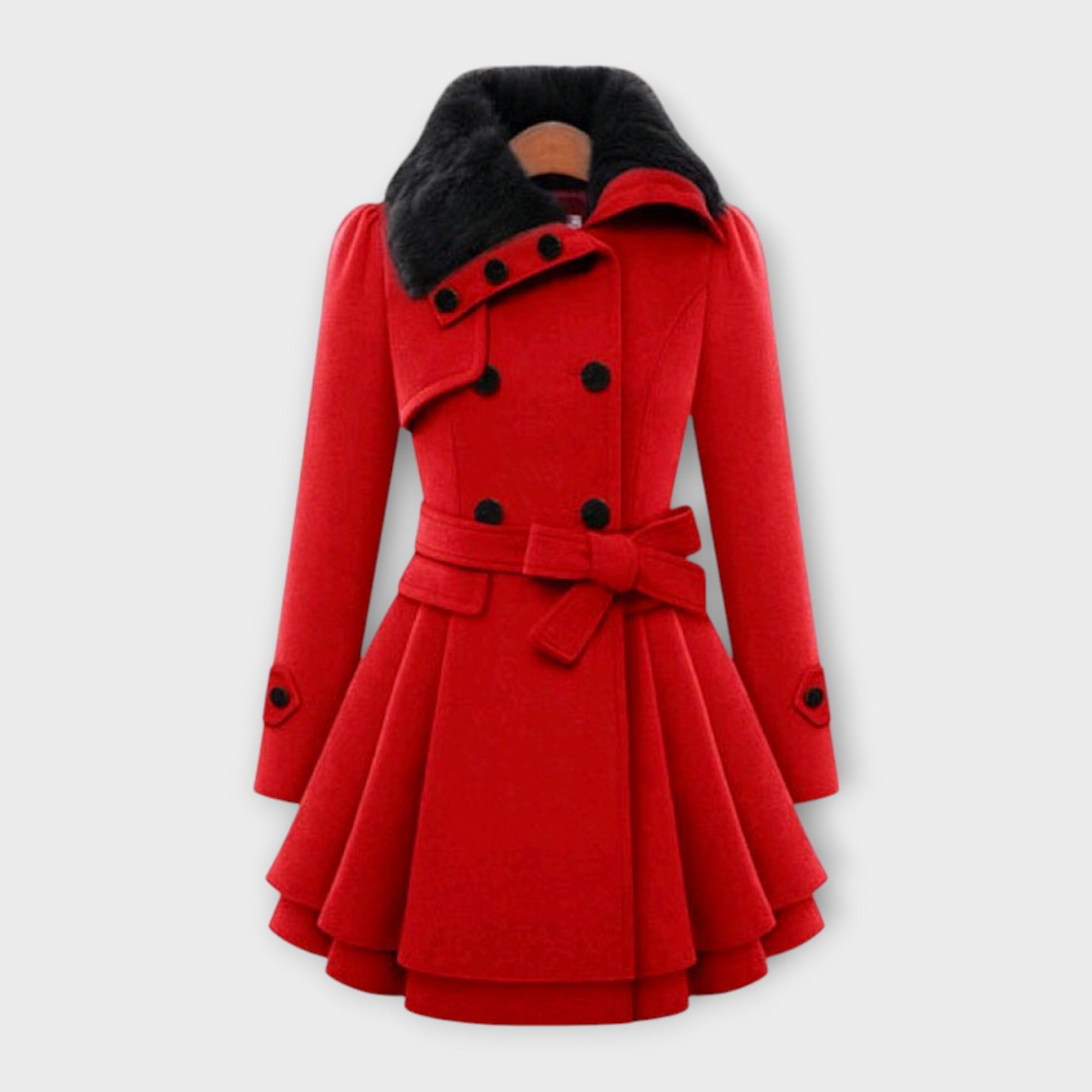 Emma — Elegant Coat with Faux Fur Collar