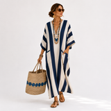 Yasmina — Navy Blue Plain Kaftan