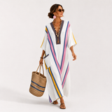 Sara — White Multicolour Kaftan