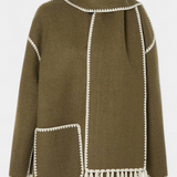 Pauline — Oversized Coat with Integrated Fringe Scarf