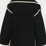 Pauline — Oversized Coat with Integrated Fringe Scarf