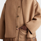 Pauline — Oversized Coat with Integrated Fringe Scarf