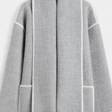 Pauline — Oversized Coat with Integrated Fringe Scarf