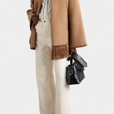 Pauline — Oversized Coat with Integrated Fringe Scarf