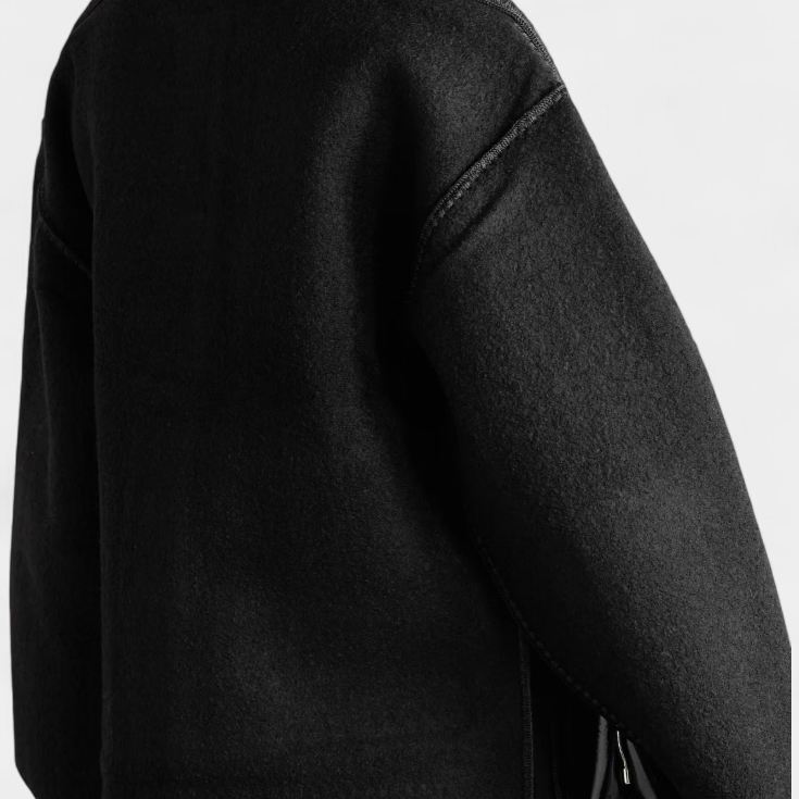 Pauline — Oversized Coat with Integrated Fringe Scarf