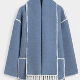 Pauline — Oversized Coat with Integrated Fringe Scarf