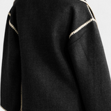 Pauline — Oversized Coat with Integrated Fringe Scarf