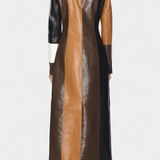 Norelle — Patchwork Leather Trench Coat