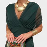 Beatrice — Floral Long Dress with a V-Neckline