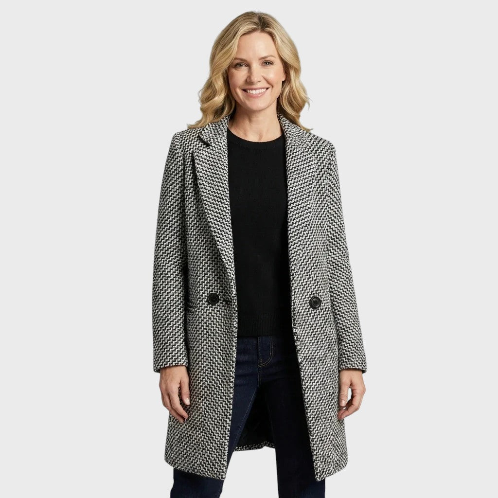 Greta — Monochrome Textured Coat