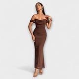 Melinda — Fitted Off-Shoulder Dress with Gathering
