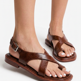 Nina — Cross-Strap Leather Sandals