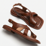 Nina — Cross-Strap Leather Sandals