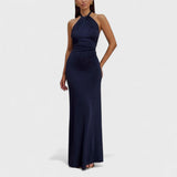 Ginevra — Curve-Flattering Silk Dress with a Tie Neckline