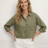 Marlow — Cropped Linen Shirt