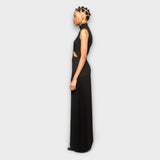 Letitia — Pleated Maxi Dress with Cut-Out Detailing