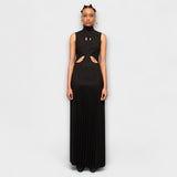 Letitia — Pleated Maxi Dress with Cut-Out Detailing