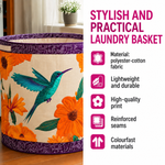 Laundry basket features – polyester-cotton fabric, lightweight and durable, high-quality print, reinforced seams, colourfast
