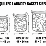 Laundry basket sizes – Small 36×46 cm, Medium 41×56 cm, Large 51×71 cm