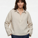 Halston — Linen Polo Pullover