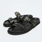 Briar — Strap Leather Ballet Flats