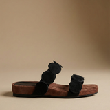 Delphine — Croc-Print Leather Mules