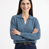 Frankie — Relaxed Knit Polo Jumper