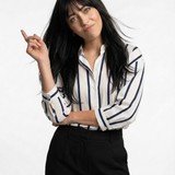 Harlow — Striped Satin Blouse