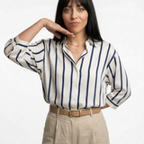 Harlow — Striped Satin Blouse