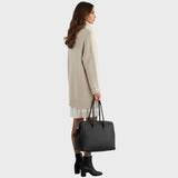 Miriam — Luxury Knit Dress with a High Collar and Lace Detail