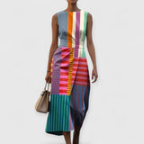 Genevieve — Multicolour Strapless Striped Dress