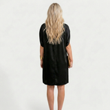 Miranda — Relaxed Satin Dress with a Gathered Collar