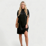 Miranda — Relaxed Satin Dress with a Gathered Collar