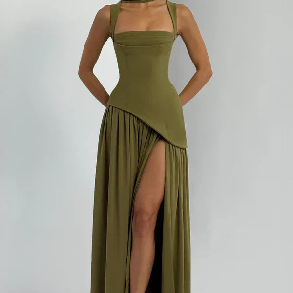 Josephine — Long Dress with a Wet-Look Finish