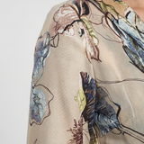 Alexandra — Floral-Print Maxi Dress with Three-Quarter Sleeves