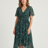 Annabelle — Midi Dress with an Abstract Print