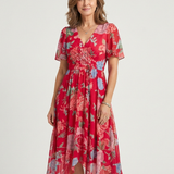 Annabelle — Midi Dress with an Abstract Print