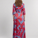 Annabel — Floral Maxi Dress with Three-Quarter Sleeves