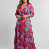 Annabel — Floral Maxi Dress with Three-Quarter Sleeves