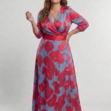 Annabel — Floral Maxi Dress with Three-Quarter Sleeves