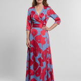Annabel — Floral Maxi Dress with Three-Quarter Sleeves